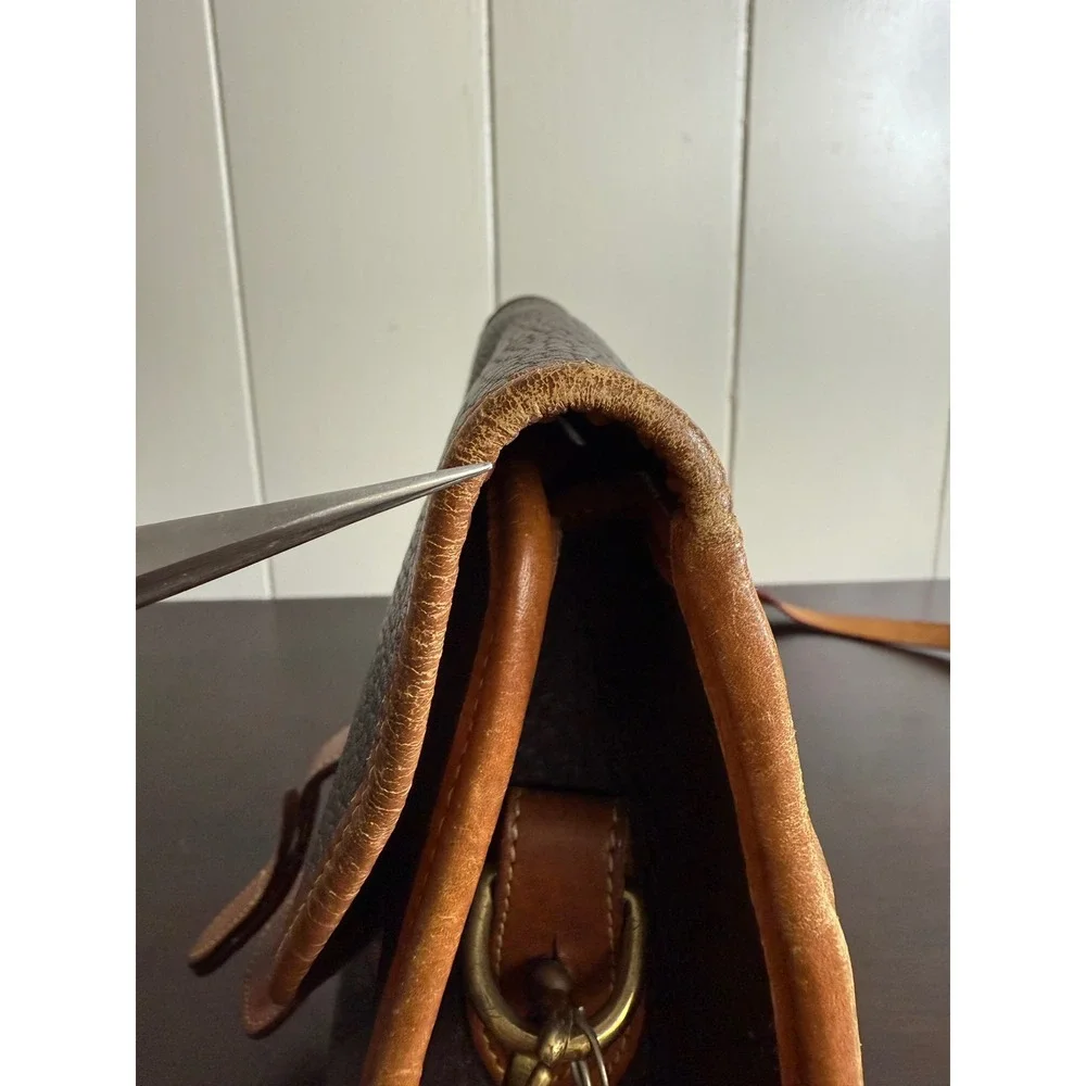 Dooney & Bourke Crossbody Bag Women's All Weather Leather Brown Vintage Made USA